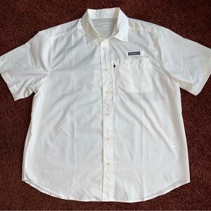 Eddie Bauer Shirt Mens XL White Vented Mesh Short Sleeve Outdoor Fish Polyester